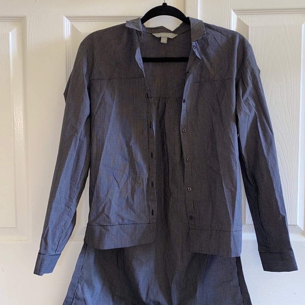 NWOT Vintage UO Uneven Black and White Button Down Dress Shirt